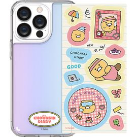 [S2B] Kakao Friends CHOONSIK Diary Antibacterial Sticker Hologram Case-Custom Case, Translucent Case, Jelly Case-Made in Korea
